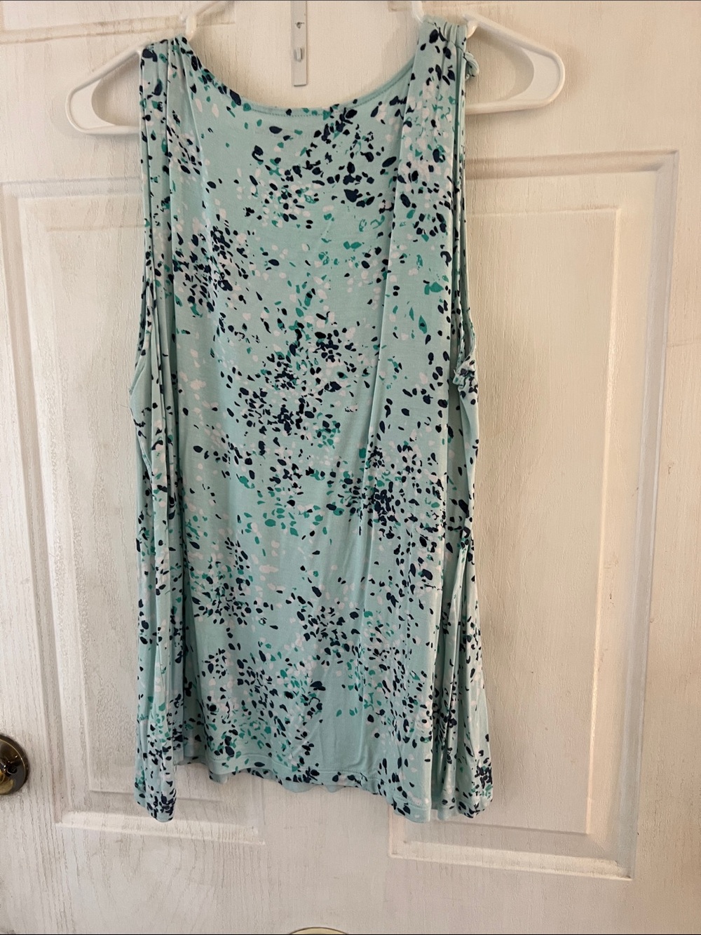 croft & barrow Mint Green Pleated Floral-Print Tank - Picture 3 of 3